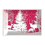 Michel Design Works GSDR275 Rectangular Glass Soap Dish, Snowy Night