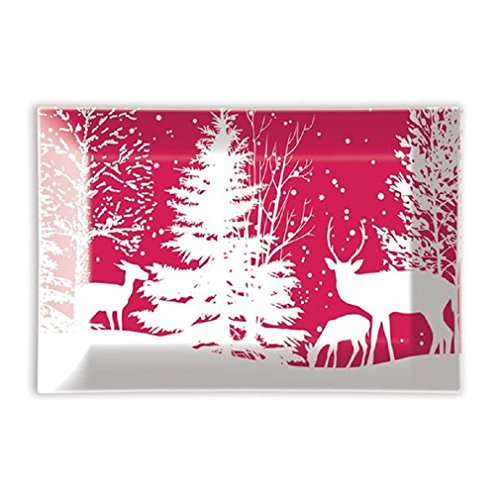 Michel Design Works Rectangular Glass Soap Dish, Snowy Night