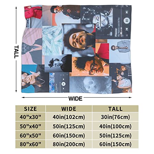 The Singer Weeknd Album Cover 3D Printed Throw Blanket Rapper Music Poster Blanket Soft Warm Bedroom Bed Flannel Blanket 50X40 Inches #TOP2