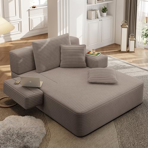 Haquiro 60.2" Oversized Chaise Lounge Chair, Boneless Convertible Sofa Bed