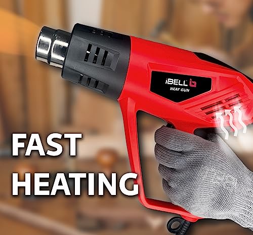 Image of IBELL IBL HG20-98C Hot Air Tool 2000W, Variable Temperature Heat Gun with 12 Heat Settings, 250L /min & 550L /min Air Flow, 50C-600C Hot Air Gun for Paint Removal, PVC & DIY Work - 6 Months Warranty