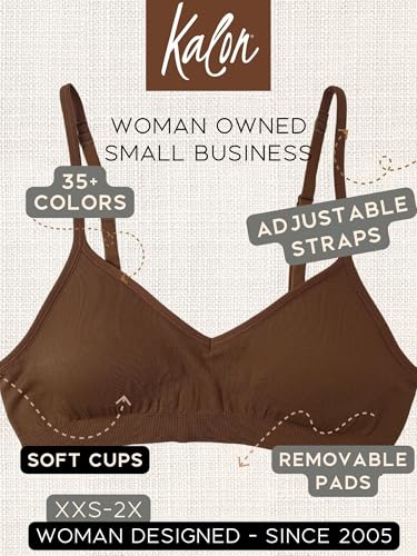 Image of Kalon Women's 4 Pack Demi Padded Bralette Wireless Comfortable Bra