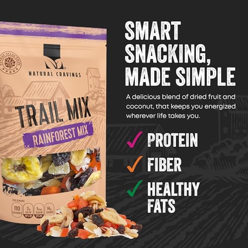 Natural Cravings Tropical Trail Mix Dried Fruit & Nuts 22oz | Blend of pineapple, banana chips, papaya, raisins, and coconut chips — perfect for family snacking or outdoor adventures. - image 2