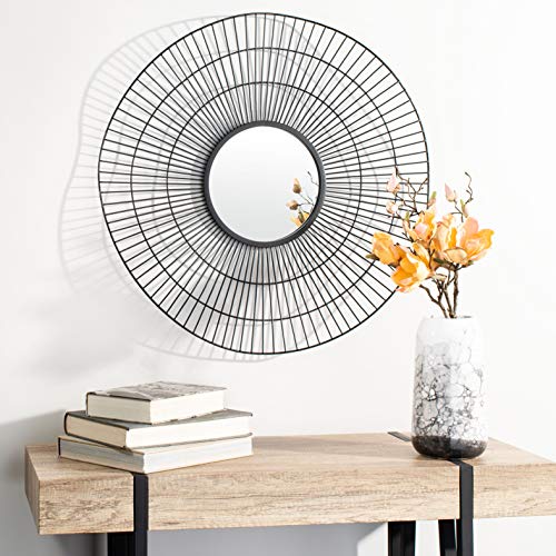 Safavieh Home Rainey Black Round 30-Inch Decorative Accent Mirror #TOP21