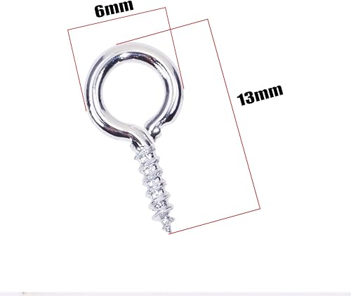 Miniatura 2 de Shapenty Mini gancho de metal con tornillo de ojo, clavija de aro pequeña para llavero de resina, manualidades, adornos de Navidad, aretes, collar,