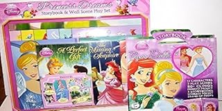 Disney Princess Dreams Storybook and Wall Scene Play Set and Disney Princess Paper Doll Story Book Bundle
