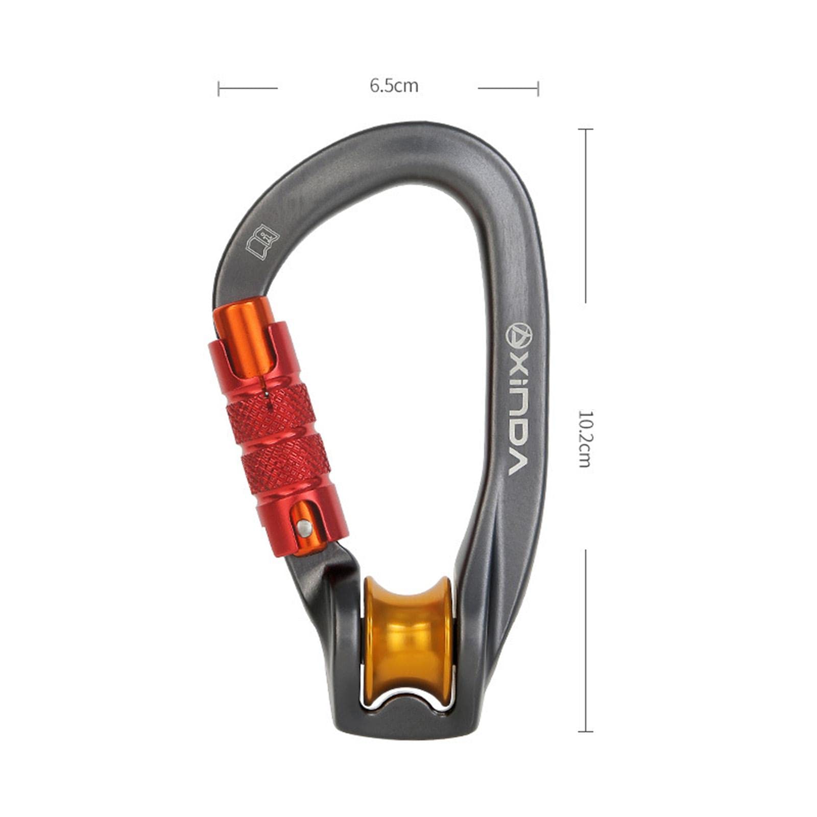 Mosquetón de Escalada con Cierre de, Llavero, Accesorio para Bolsa, Gancho, Cierre de Tornillo de Liberación Rápida, Aleación de Aluminio, a