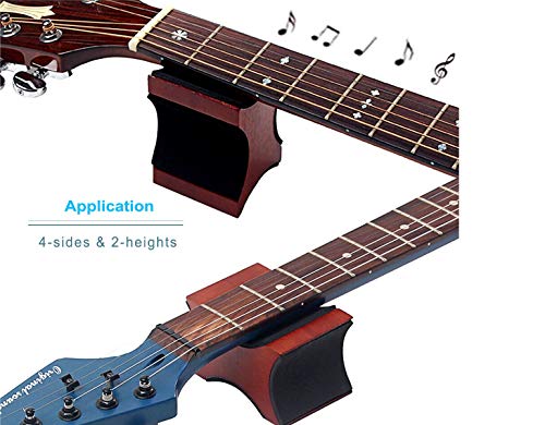 Guitar Neck Rest, Electric Acoustic & Bass Guitar Support Pillow For Changing Strings, String Instrument Wooden Neck Craddle, Luthier Repair Setup Tool 3.74X2.48X2.4Inch, Burgundy #TOP4