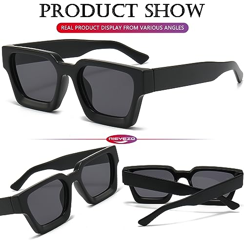 Image of AIEYEZO Square Sunglasses for Women Men Square Thick Frame Sun Glasses Simple Designer Style Shades