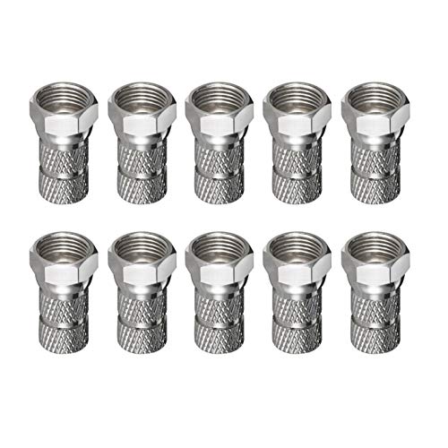 PerfectHD 10 Stück F-Stecker für SAT-Kabel bis Ø 6,5 mm, kupferbeschichtet, breite Mutter