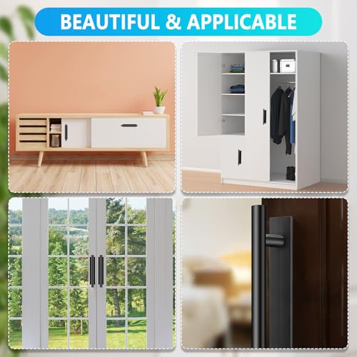 Self-Stick Push Pull Helper, 30 Pack Stick Drawer Pulls Stick on Handle ABS Plastic Adhesive Door Handles Pulls Peel and Stick Cabinet Handles for Kitchen Cabinet Sliding Door Furniture(Black) - Image 5