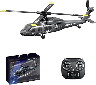UH-60 Remote Control Helicopter, 2.4G 5CH Flybarless RC Helicopter Model with Altitude Hold, Optical Flow Positioning and One-Key Inverted Flight for Adults Beginners RTF Version