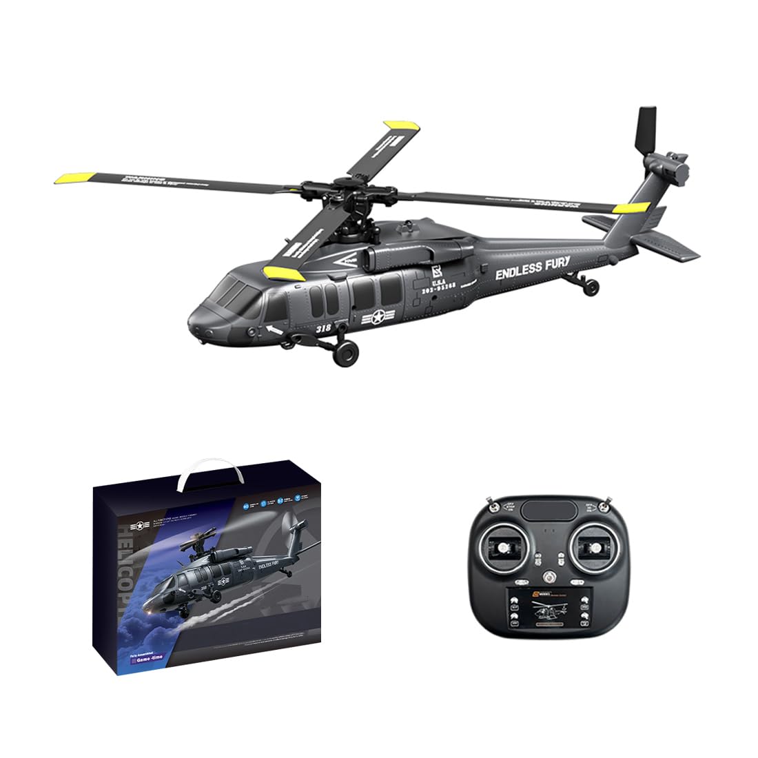 UH-60 2,4 GHz 5-Kanal Flybarless-Modellhubschrauber Mit Barometrischer Höhenhaltung, Optischer Positionsbestimmung EIN-Tasten-Flug In Rückenlage (RTF)