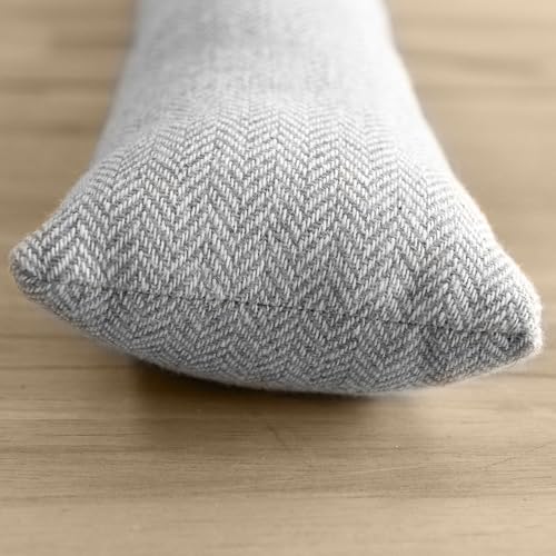 Beautissu Zugluftstopper 120 cm lang Tuuli - 1,2 kg Windstopper als Türvorleger, Haustür Rolle und Kälteschutz Luftstopper - Luftzugstopper Home Zugluft Stopper in Hellgrau