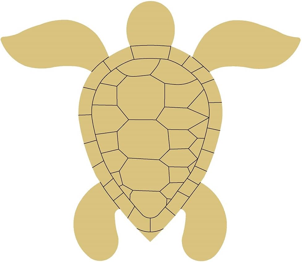 Sea Turtle Design by Lines Cutout Unfinished Wood Nautical Décor Beach House Décor Animal Door Hanger MDF Shaped Canvas Style 3 Art 1 (18)