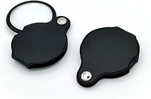 Flents Folding Pocket Magnifying Glass 2-Pack - 5x To 10x Magnification For Reading & Inspection