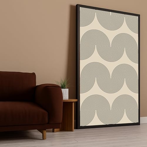 Tableau sur toile vagues minimalistes pour habiller un mur vide beige