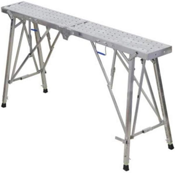 ? Telescopic Ladder Household Folding Rise and Fall Thick Platform Ladder Engineering Decoration Portable Horse Stool Scaffolding (140cm*30cm)