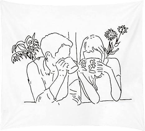 Amazon Co Jp Golwis 北欧 アート タペストリー ファブリックポスター 布 ポスター スエード ウォールアート 壁掛け 線画 韓国 インテリア 雑貨 簡単 シンプル ナチュラル モダン お洒落 インスタ映え ホーム キッチン