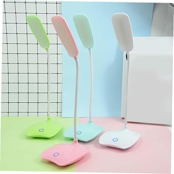 1Pc LED Touch Control Dimming Table Lamp USB Rechargeable Eye-Protection Reading Desk Light with Three Settings Flexible Design Blue for Home and Office