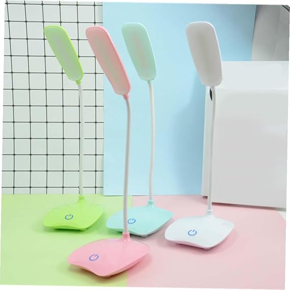 1Pc LED Touch Control Dimming Table Lamp USB Rechargeable Eye-Protection Reading Desk Light with Three Settings Flexible Design Blue for Home and Office