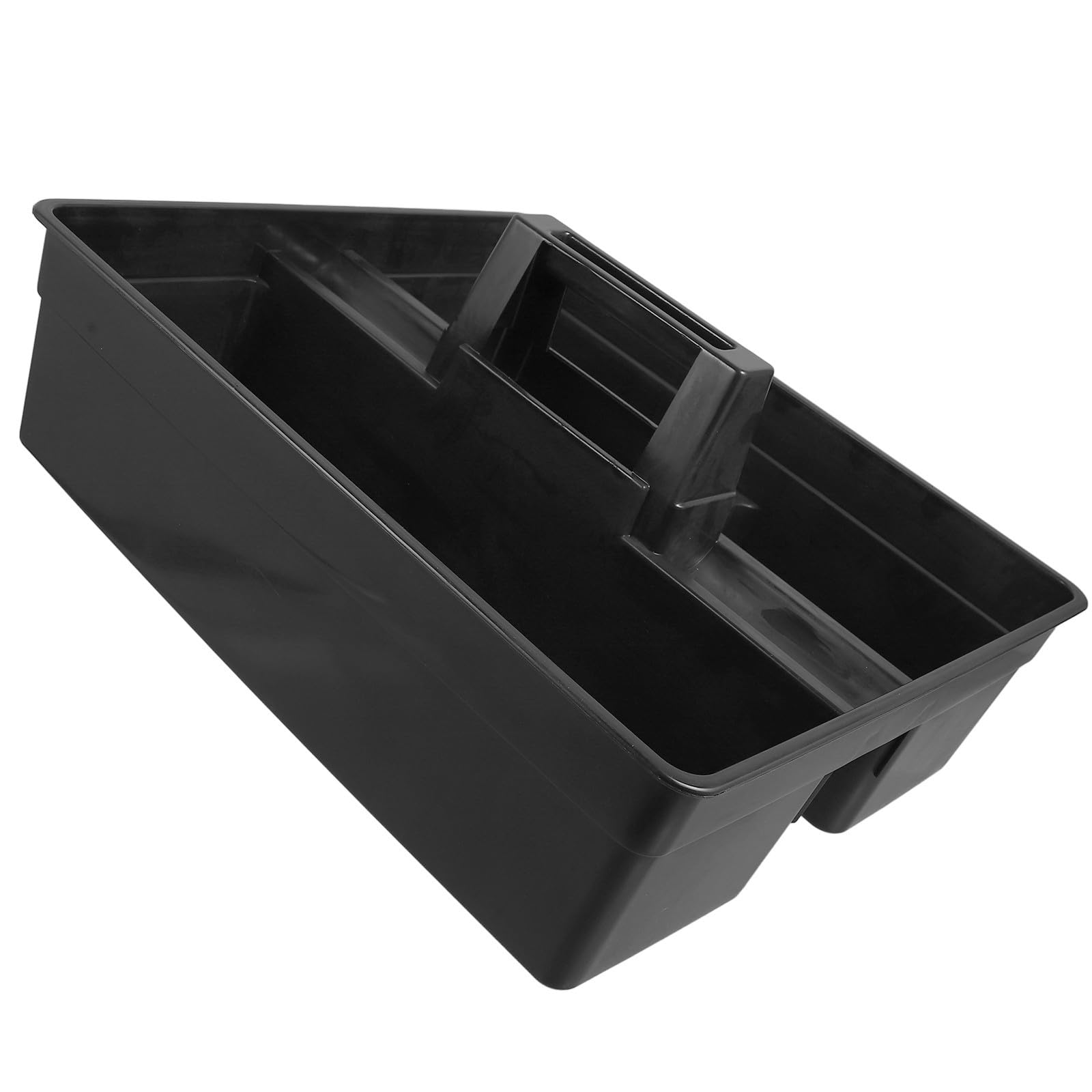 Carrito de limpieza adecuado para productos ordenados en plástico negro