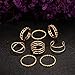 FINETOO 8 PCS Simple Knuckle Midi Ring Set Vintage Plated Gold/Silver for Women/Girl Finger Stackable Rings Set Jewelry Gifts (Gold)
