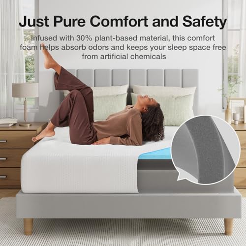 Novilla Twin Size Mattress, 10 Inch Twin Bed Mattress with Gel Memory Foam for Cooling Night Sleep & Pressure Relief, CertiPUR-US Certified