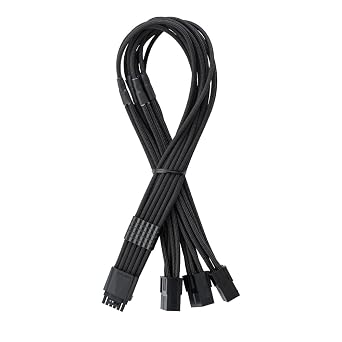 CableMod Pro ModFlex Sleeved 12V-2x6 12VHPWR StealthSense PCIe Extension Black, 16-pin to Triple 8-pin, 45cm