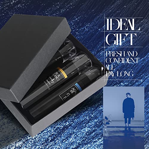 Aqua Blance Body Spray For Men, Mens Body Spray, Deodorant For Men Refreshing Fragrance Mist, Pack Of 3, Each 3.4 Fl Oz, Tricky Game, Blue, Agiomme #TOP4