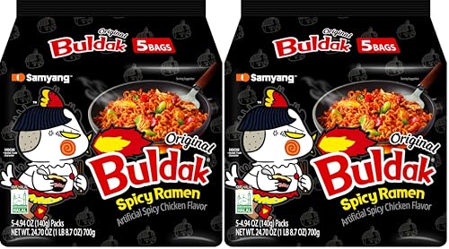 Samyang Buldak Korean Hot Spicy Chicken Stir-Fried Ramyun Noodles 4.94 oz (Pack of 10)