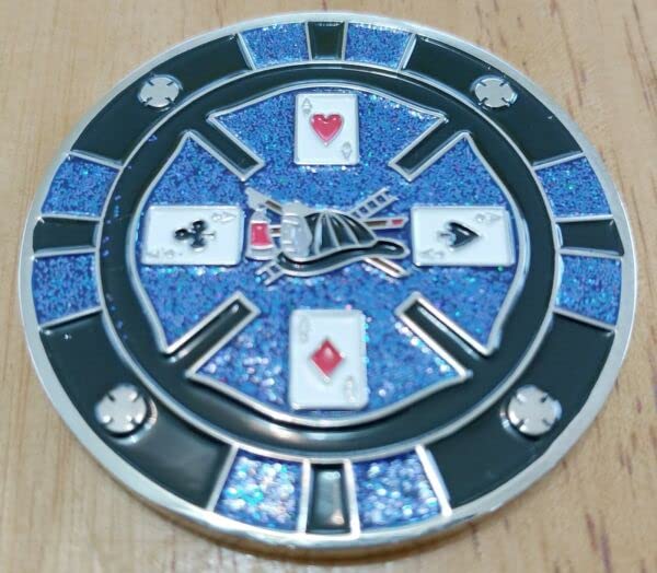 Collectible Symbols Firefighter Poker Chip Ch Cn - Blue Chip Version (These Insignia Will Perfectly Complement Your Collection)