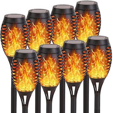 AMAZON - RIDALUX Upgraded Solar Outdoor Lights, 8 Pack Solar Torches Lights with Flickering Flame for Garden Decor, Mini Solar Landscape Lights Outdoor Waterproof for Pathway, Porch, Yard Halloween Decoration