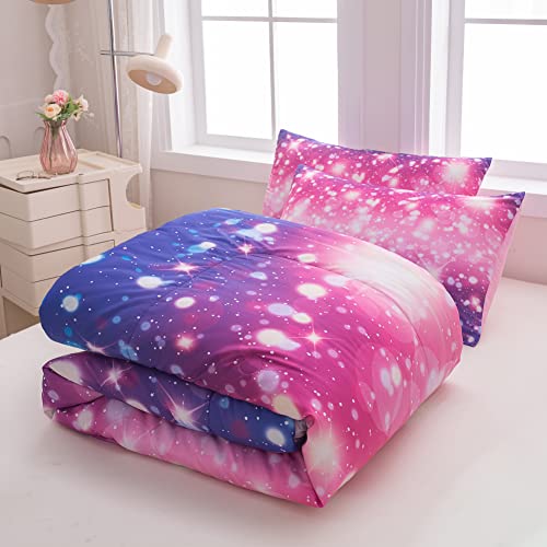 Ninenine Purple And Blue Galaxy Bedding Sets Twin Comforter For Teen Kids,Gradient Colorful Rainbow Bedding Sets For Girls Purple Bed Set With 1 Comforter 1 Matching Pillowcase #TOP3