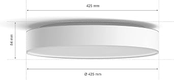 Philips Hue New White and Colour Ambiance Enrave Large Ceiling Light [White] with Bluetooth. Works with Alexa, Google Assistant and Apple Homekit [Energy Class F]