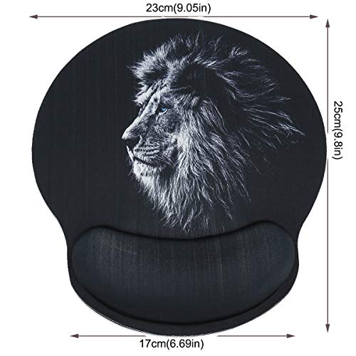 Richen Memory Foam Mouse Pad With Wrist Support,Ergonomic Mouse Pad With Wrist Rest,Non-Slip Rubber Base For Computer Laptop & Mac,Lightweight Rest For Home,Office & Travel (Lion) #TOP1
