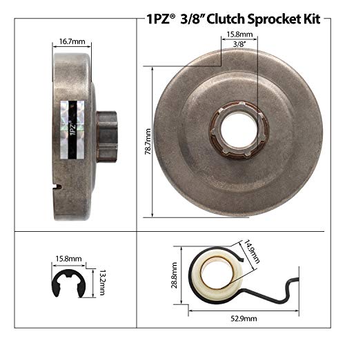 1PZ MS3-CS1 Heavy Duty 3/8 Clutch Sprocket Kit Worm Gear Bearing for Stihl MS361 044 046 MS440 MS460