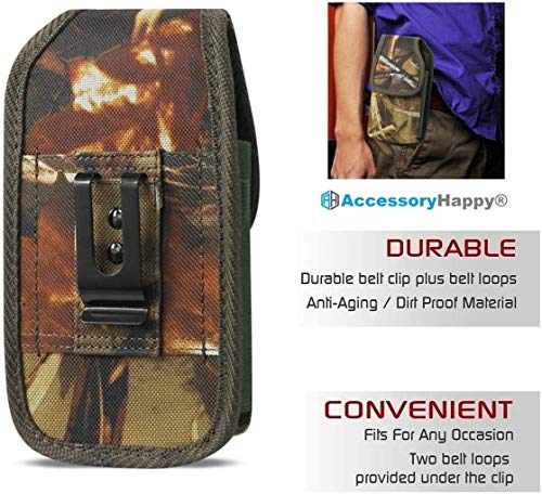 Ah Heavy Duty Cell Phone Holster, Hunting Camo Phone Pouch Carrier S5 Belt Clip Phone Belt Holder With Loops Belt Clips For Holsters Fits Iphone 6 7 8 11 Galaxy S8 S9 S10 W/Thick Case (Medium) #TOP5
