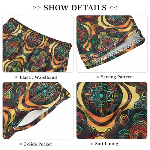 Retro Turtle Short Pajama Pants Bottoms Soft Sleepwear with Pockets3