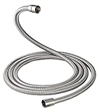 Aquafaucet Brushed Nickel 100 Inch Brass Fittings Extra Long Flexible Stainless Steel Replacement Handheld Shower Hose