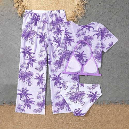 Ensemble bikini 3 pièces pour filles avec capuche intégrée et fermeture éclair pratique - 3