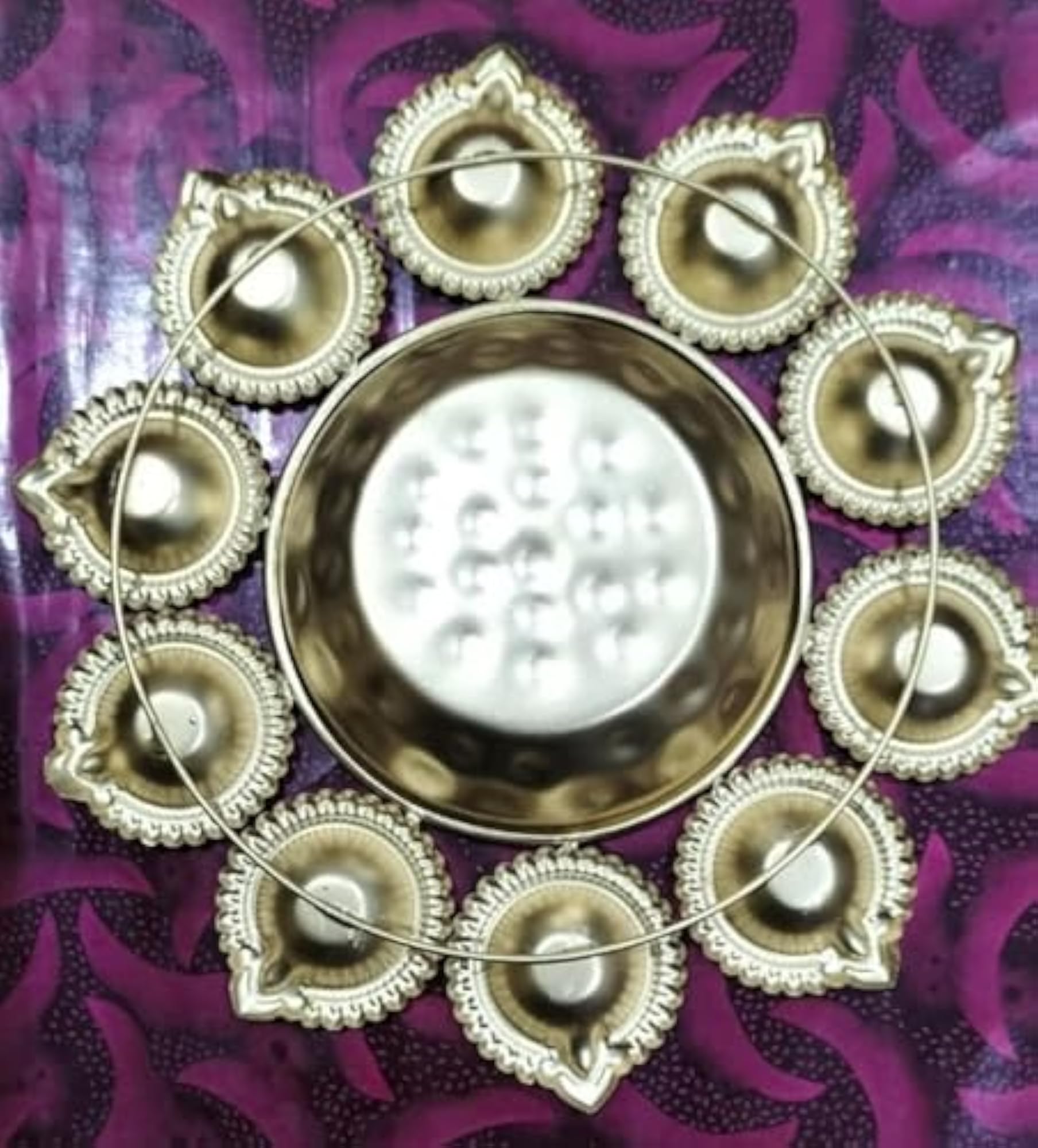 Premium Diya Shape Flower Decorative Urli Bowl