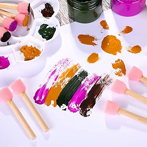 Whqxfdz 40 Pieces 0.8 Inch Round Sponge Foam Brush Set Paint Sponge Brush Wooden Handle Foam Brush Sponge Painting Tools For Painting Crafts(0.8Inch) #TOP5