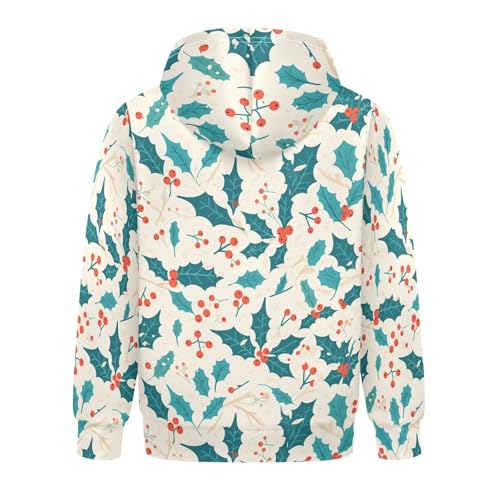 Christmas Holly Berries Kids Boys Girls Sweatshirts Sweater Long Sleeve Pullover Hoodie Kangaroo Pocket2