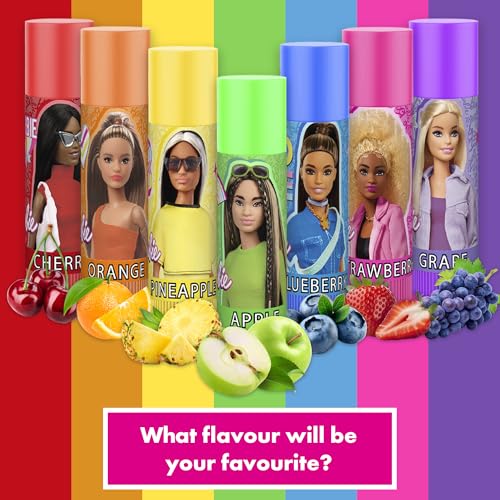 abeec Barbie Lip Balm Set, Coloured Lip Balm With 7 Flavours, Kids Lip Gloss For Barbie Fans, Age 5 And Above, Girls Party Bag Fillers, Stocking Fillers - Image 5