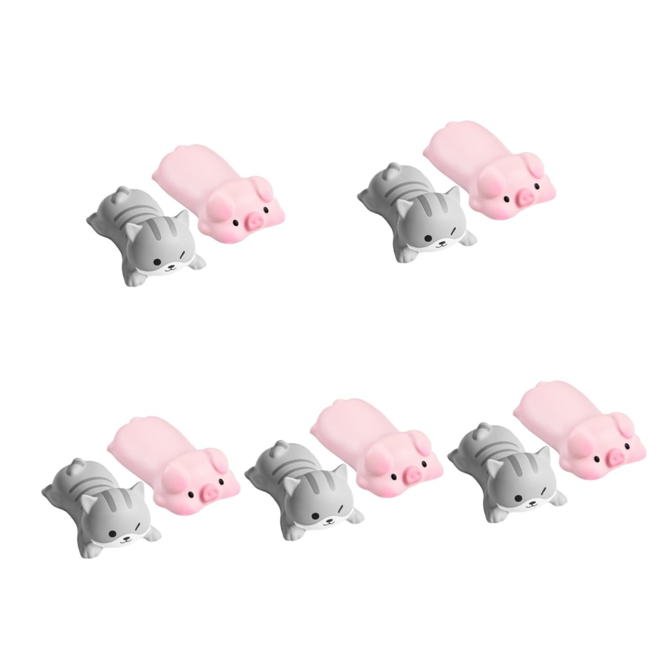 TEHAUX 10pezzi Poggiapolsi Mousepad Ergonomici Per Cuscino Per Tastiera Design Portatile Grigio Rosa