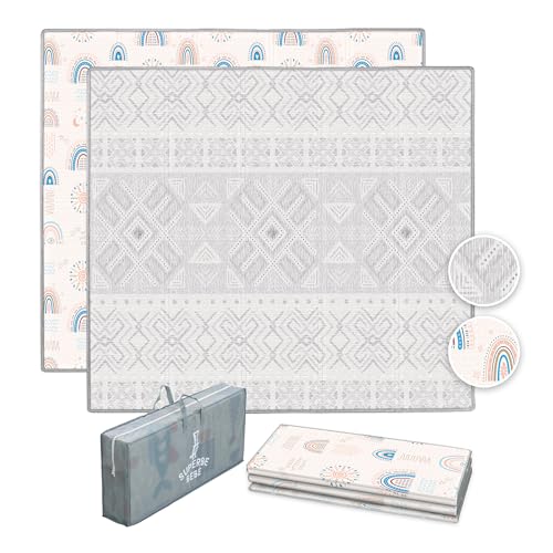 Alfombra Bebe Acolchada Plegable 150x180x1cm- Gimnasio Bebe - Manta De Juegos - Manta Actividades Impermeable Reversible - Tapete De Actividades - Gimnasio Infantil - Regalo Bebé