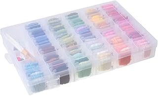 100 Farben Stickgarn Kreuzstichfaden Freundschaftsarmbänder Zahnseide mit Organizer Aufbewahrungsbox - Nähwerkzeuge inklusive