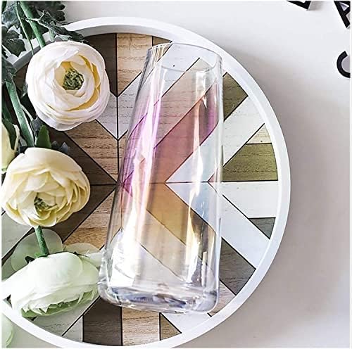 Vzmiza Premium Quality Large Vase 22 cm - Exquisite Clear Flower Vase - Crystal Glass Vase for Home Decor - Vases for Flowers for Room Decor, Farmhouse - Flower Vases for Decor Centerpiece, Tall Vase