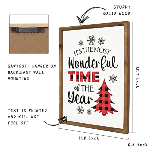 Christmas Wooden Sign Plaque It's The Most Wonderful Time Of The Year Hanging Merry Christmas Wood Sign Christmas Signs Holiday Wall Art #TOP4